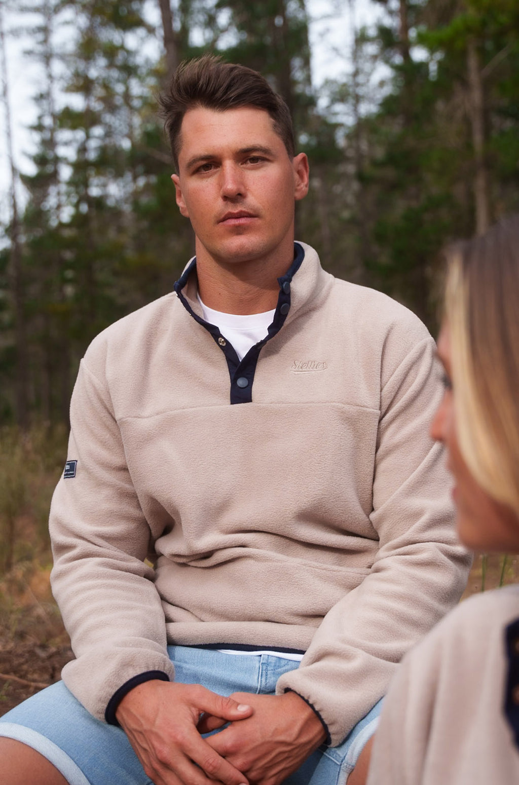 Classic Half Neck Fleece Pullover in Mushroom