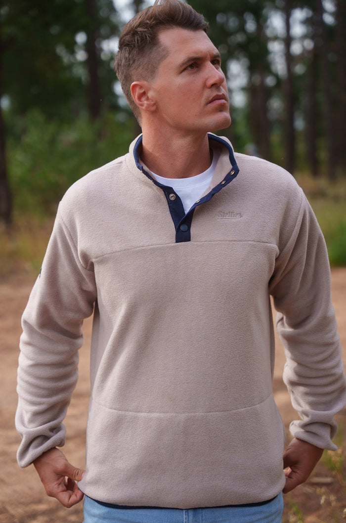 Classic Half Neck Fleece Pullover - Beige