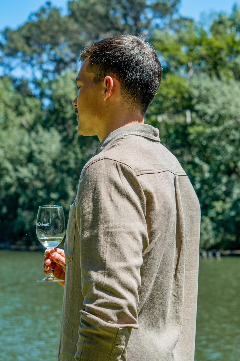 Luxe Linen Shirt in Café