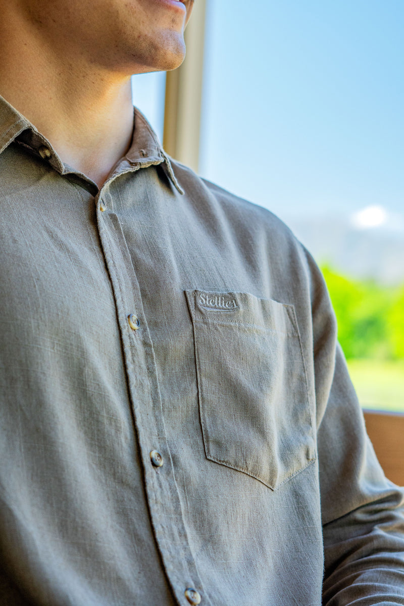 Luxe Linen Shirt in Café