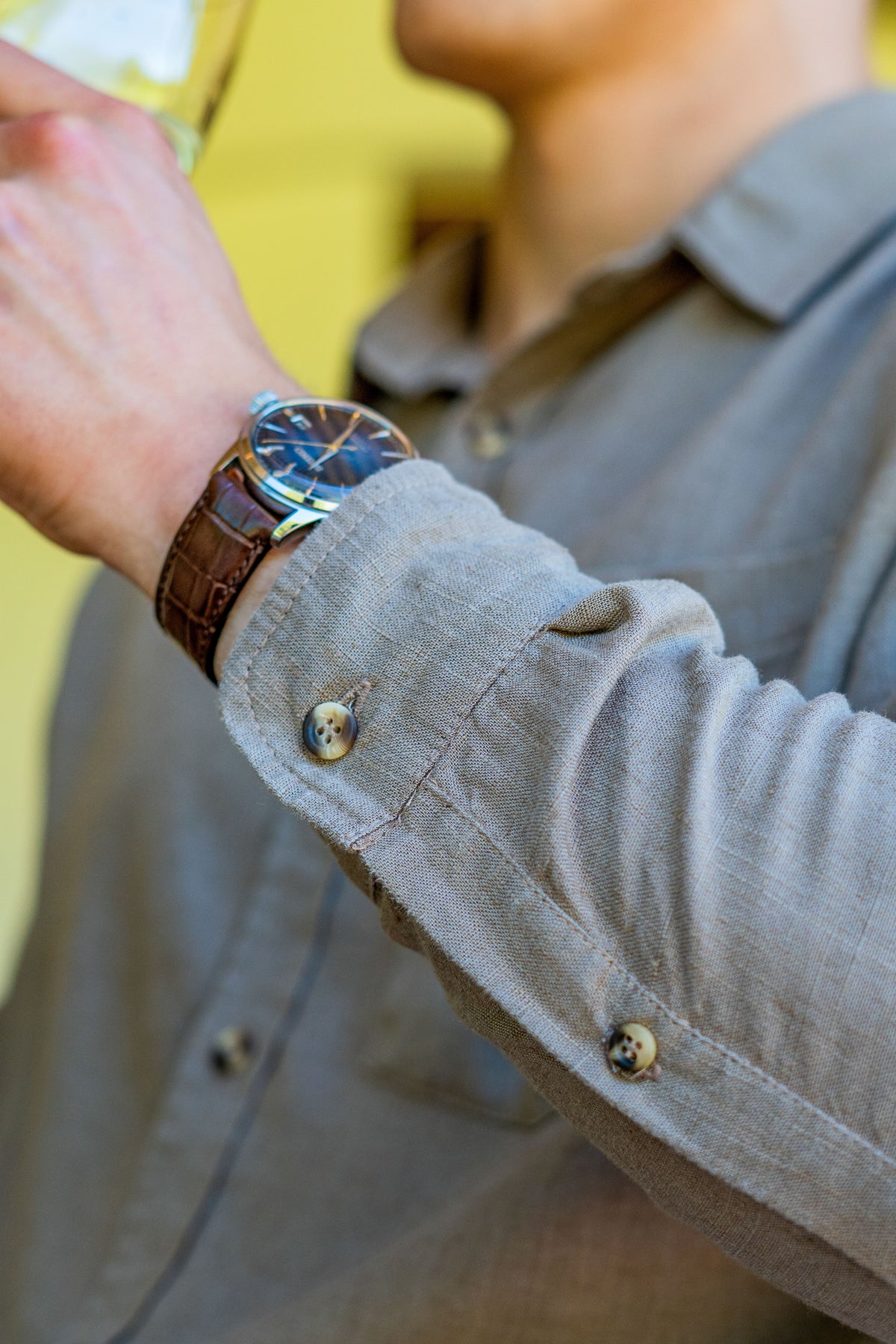 Luxe Linen Shirt in Café