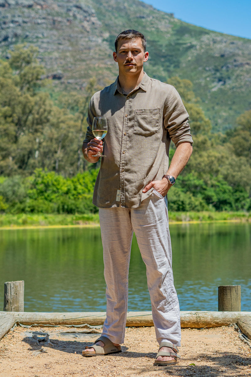 Luxe Linen Shirt in Café