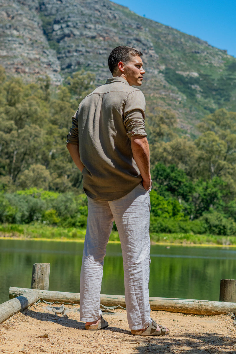 Luxe Linen Shirt in Café