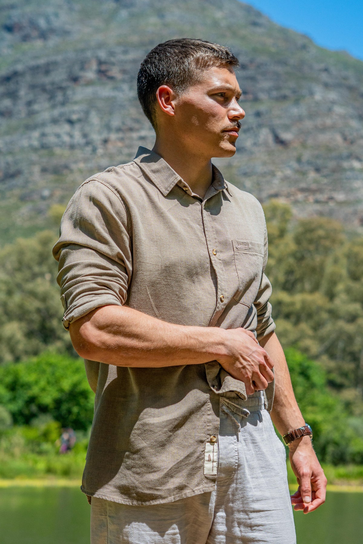 Luxe Linen Shirt in Café