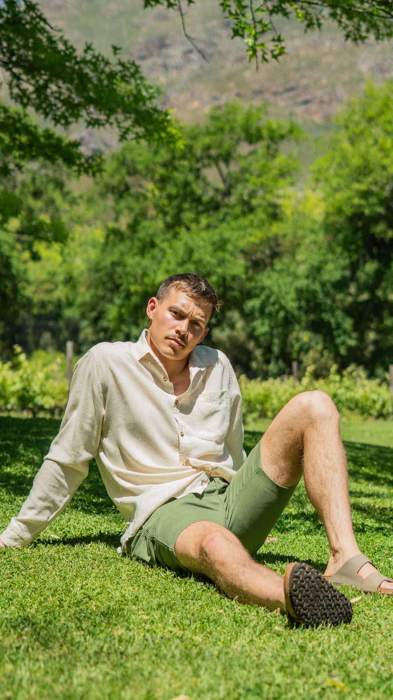 Luxe Linen Shirt in Natural Echru