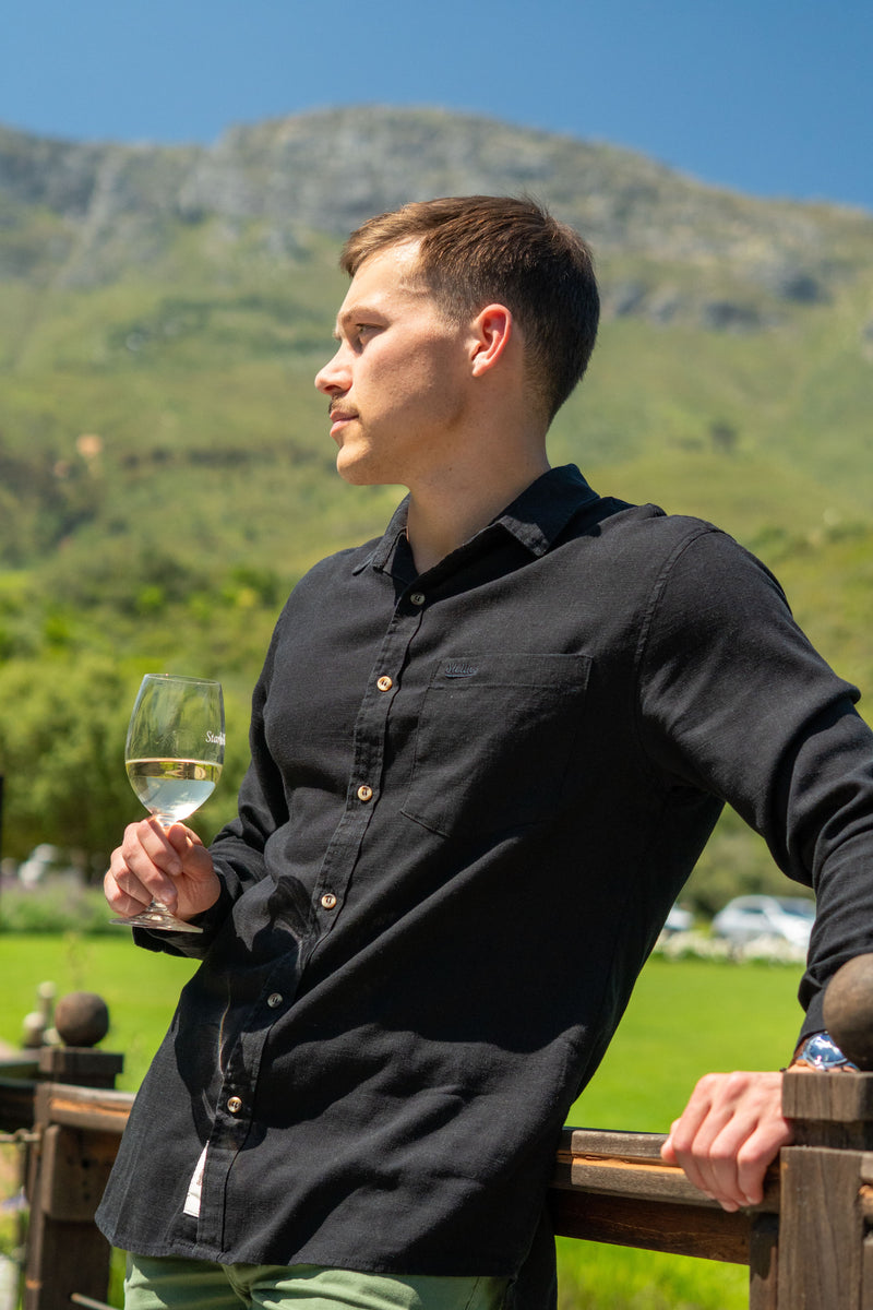 Luxe Linen Shirt in Ash Black