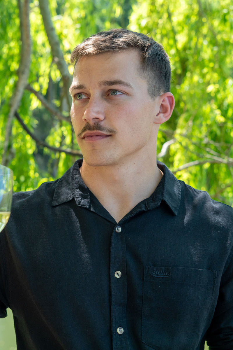 Luxe Linen Shirt in Ash Black