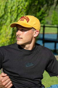 Stone-Washed Dad Cap in Mustard