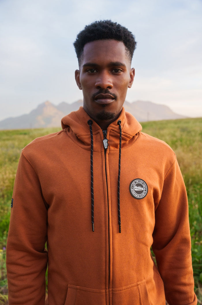 Luxe Zip Up Hoodie - Rust