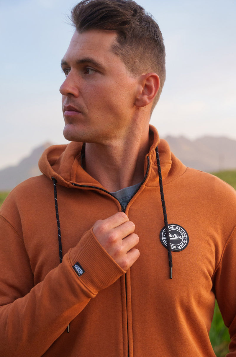 Luxe Zip Up Hoodie - Rust