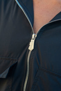 Demi Mid-Crop Zip Hood Jacket in Black