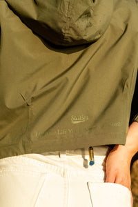 Demi Mid-Crop Zip Hood Jacket in Olive