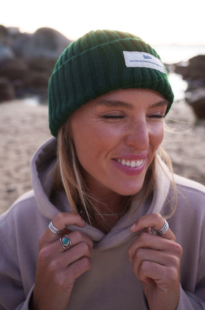 The Fisherman's Beanie in Bottle Green