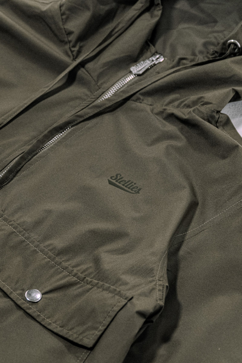 Demi Mid-Crop Zip Hood Jacket in Olive