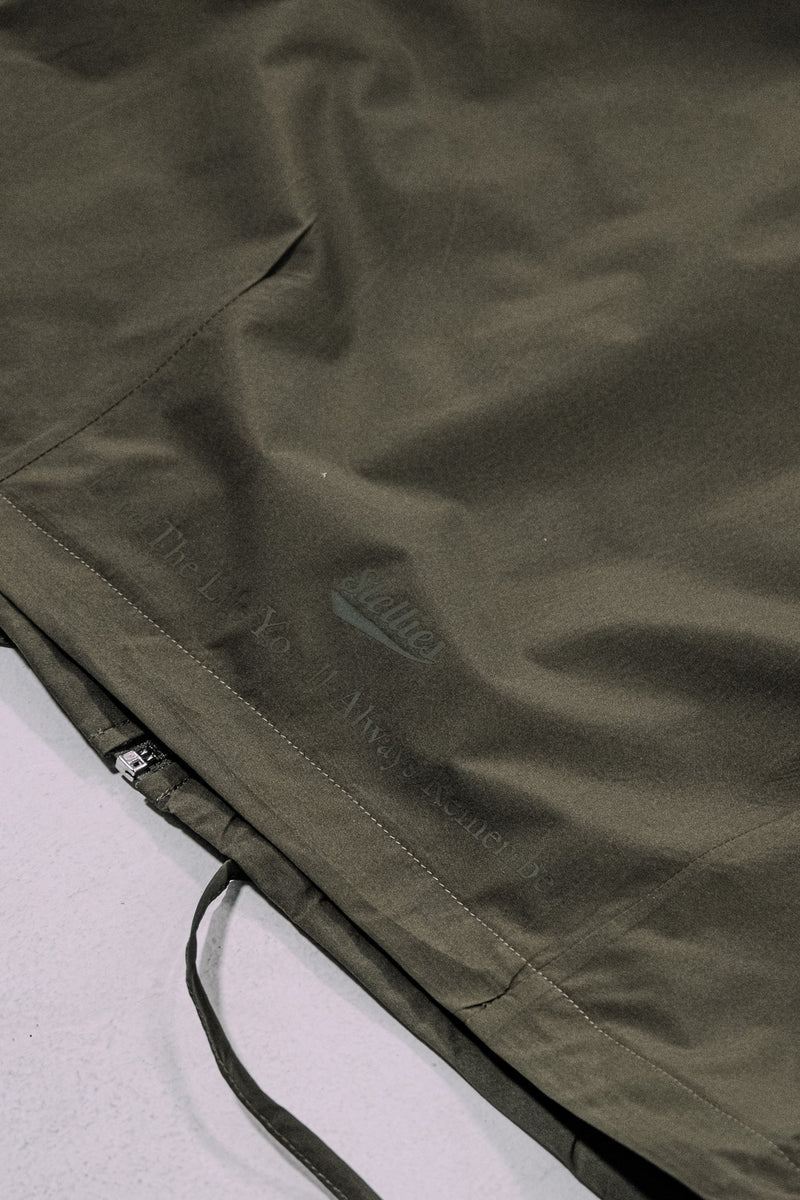 Demi Mid-Crop Zip Hood Jacket in Olive