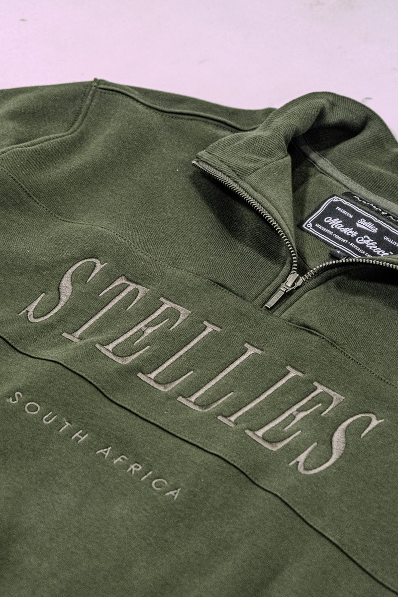 Signature Quarter–Zip Pullover in Olive