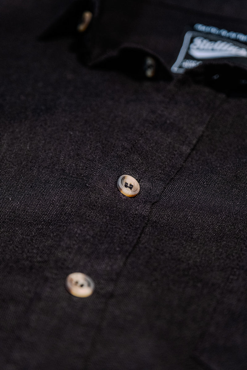 Luxe Linen Shirt in Ash Black
