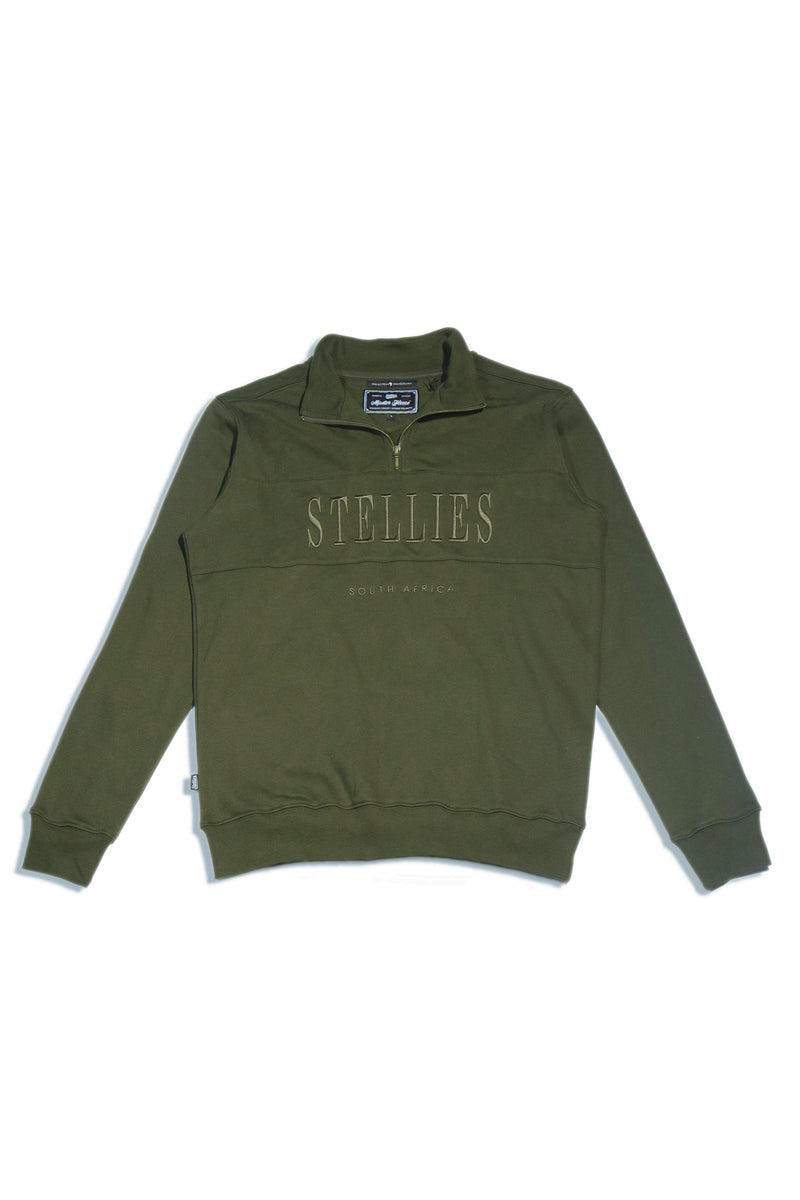 Signature Quarter–Zip Pullover in Olive