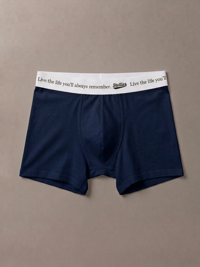 Men's Premium Cotton Boxer Briefs in Deep Navy