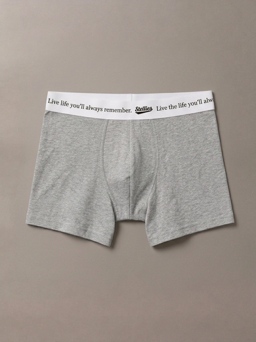 Men's Premium Cotton Boxer Briefs in Heather Grey