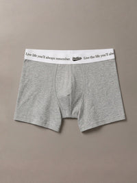 Men's Premium Cotton Boxer Briefs in Heather Grey