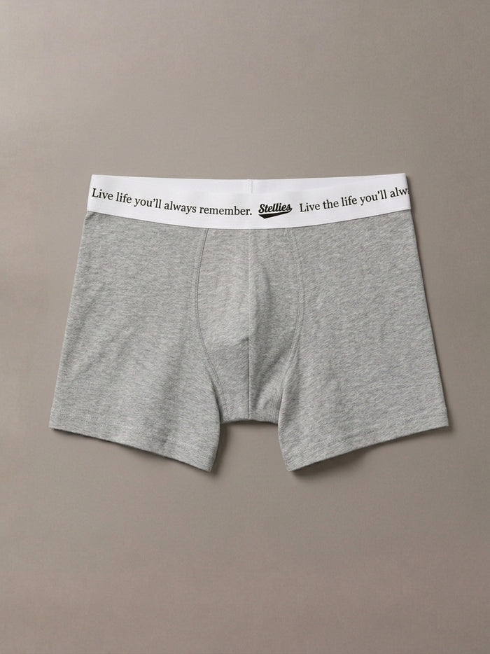 Men's Premium Cotton Boxer Briefs in Heather Grey