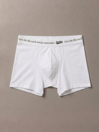 Men's Premium Cotton Boxer Briefs in Crisp White