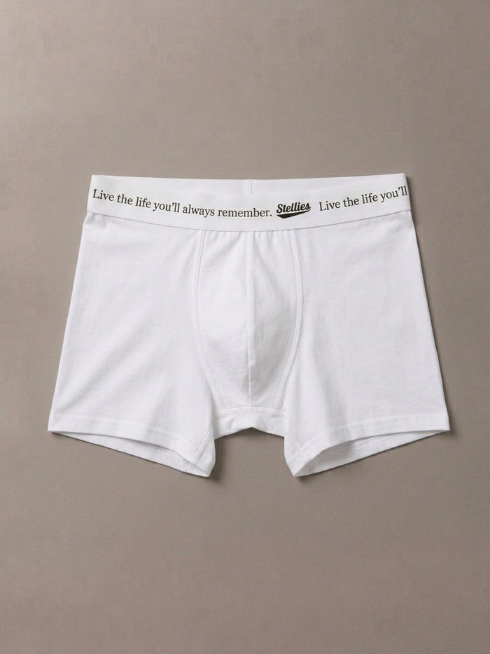 Men's Premium Cotton Boxer Briefs in Crisp White