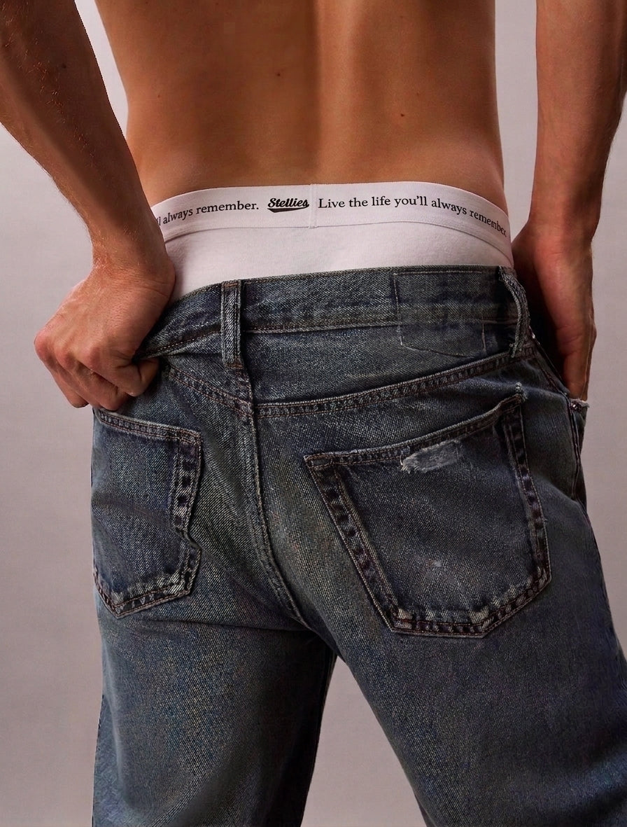 Men's Premium Cotton Boxer Briefs in Crisp White