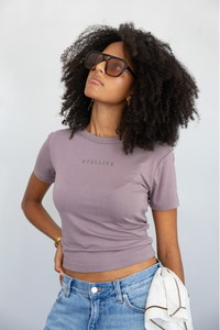 Ladies Baby Tee in Mocca