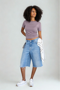 Ladies Baby Tee in Mocca