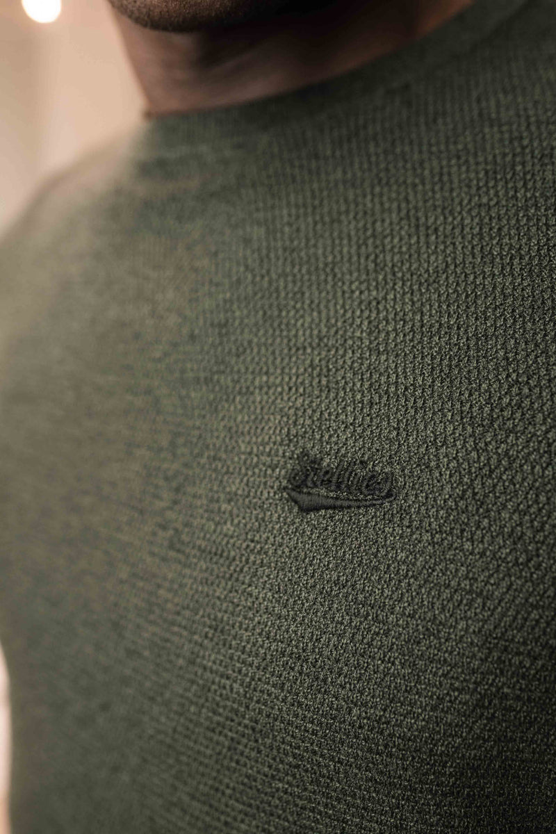 Waffle-Knit Pullover - Mountain Moss