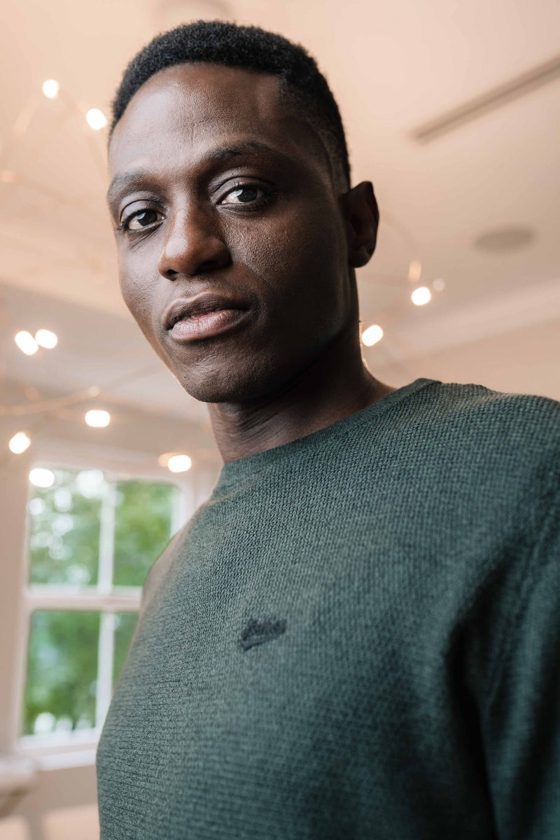 Waffle-Knit Pullover - Mountain Moss