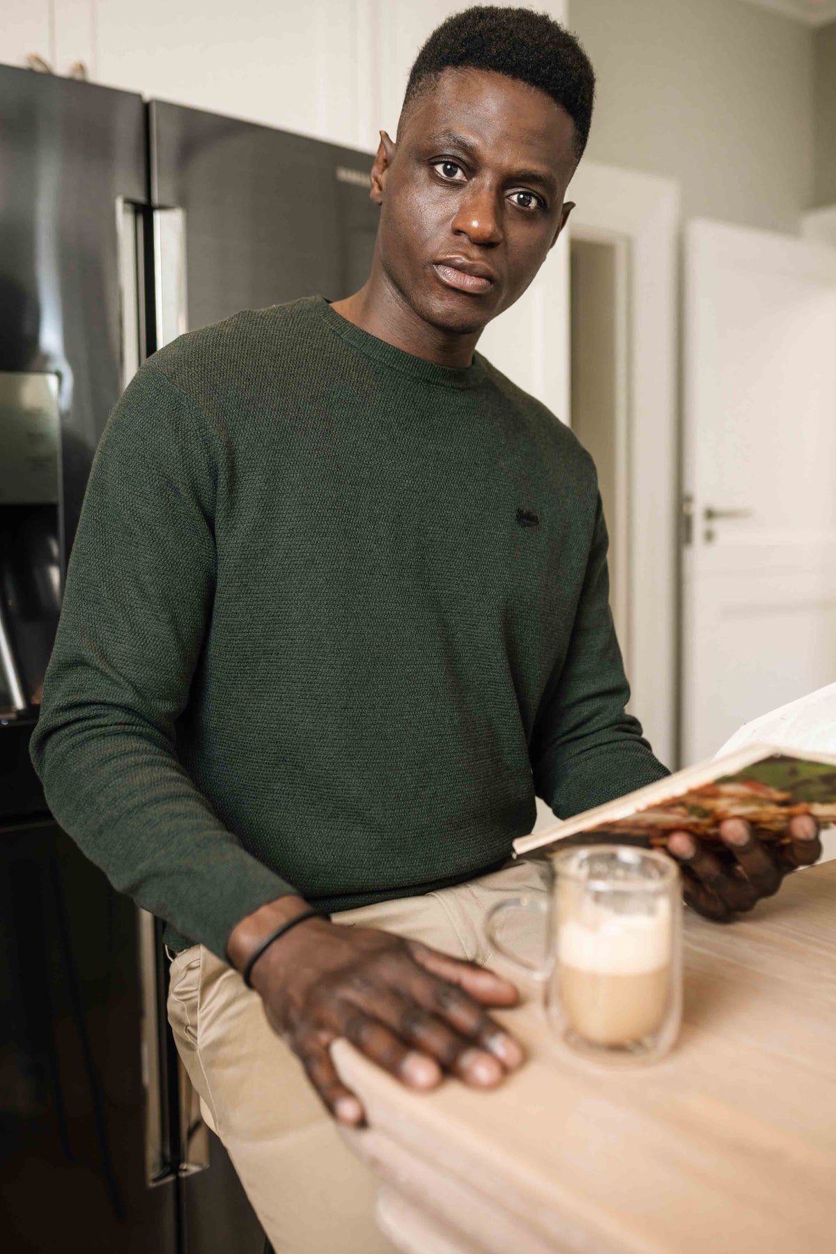 Waffle-Knit Pullover - Mountain Moss