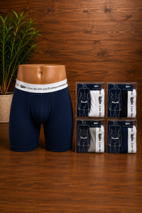 Men's Premium Cotton Boxer Briefs in Deep Navy