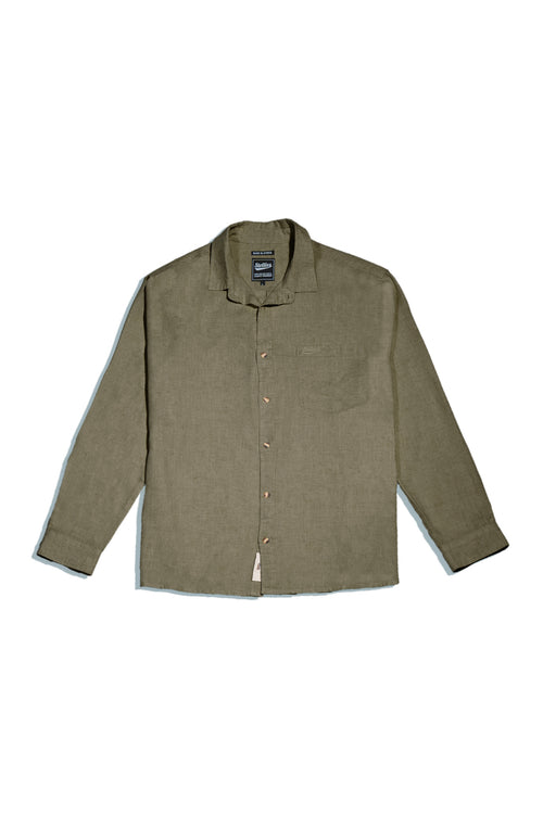 Luxe Linen Shirt in Olive