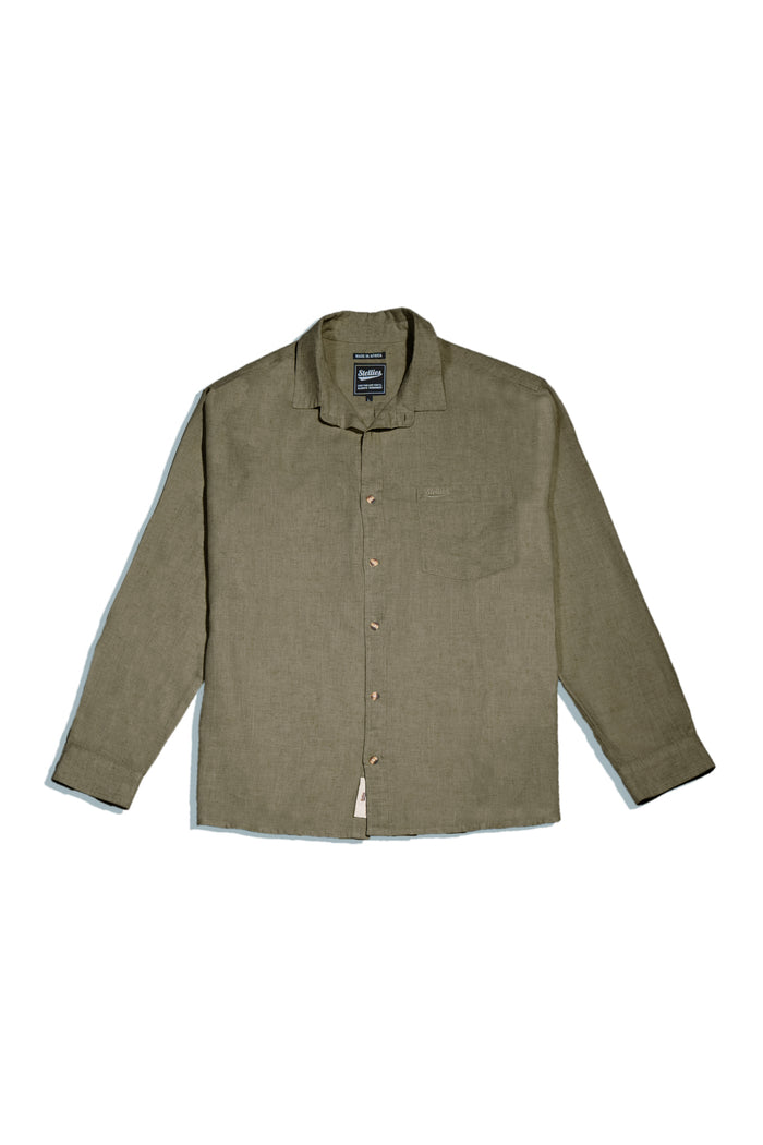 Luxe Linen Shirt in Olive