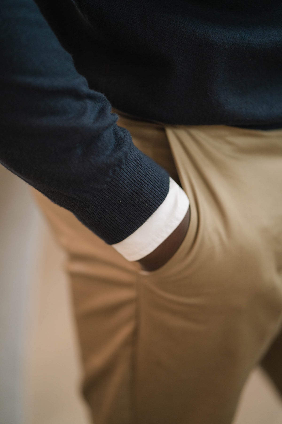 Quarter-Zip Knitted Sweater - Navy