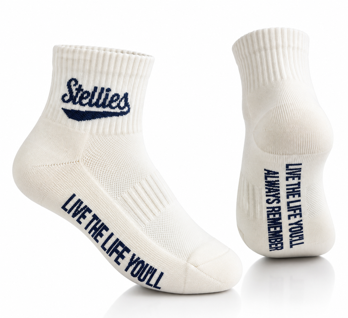 Stellies Quarter Length Socks in Cream & Navy