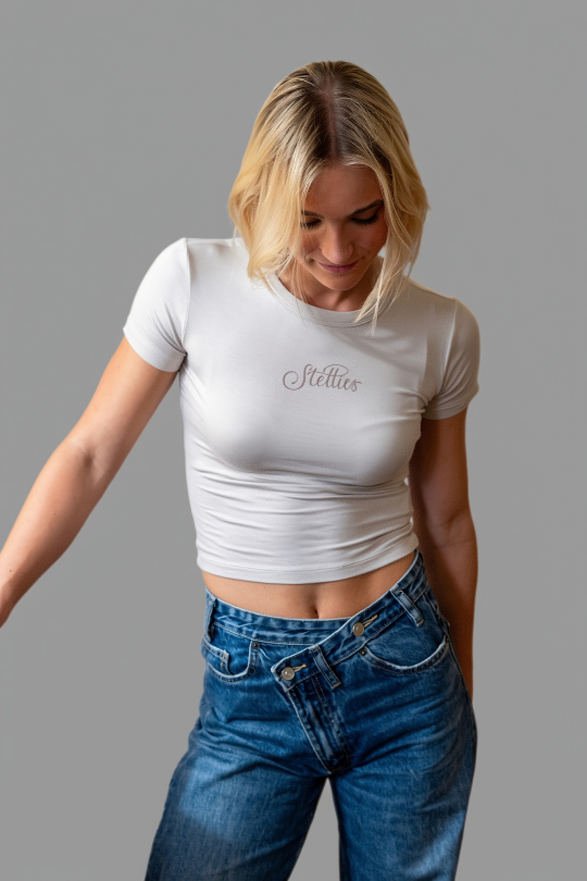 Ladies Baby Tee in Echru