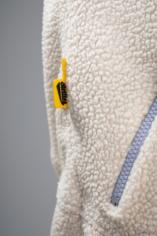 Retro  Zip-up Sherpa  Jacket in Creme
