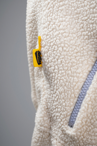 Retro  Zip-up Sherpa  Jacket in Creme
