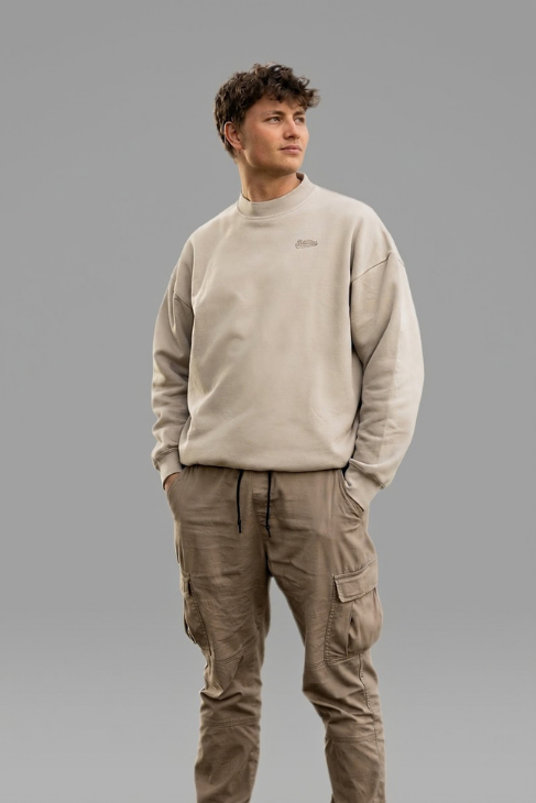 Jazzy Baggy Pullover in Taupe