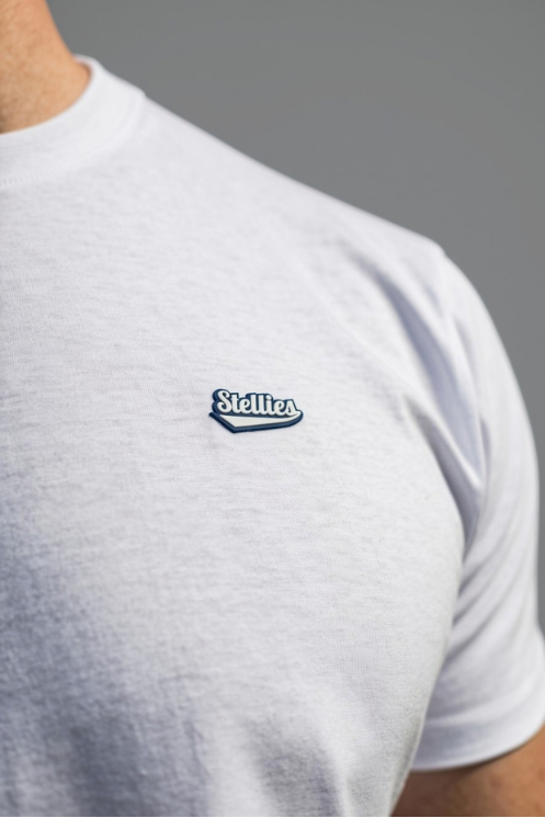 Core Tee in White & Navy