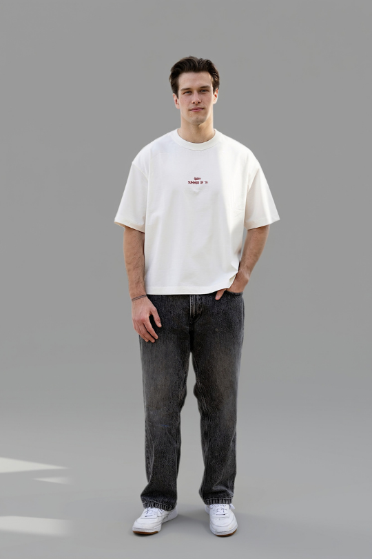 Summer of '79 Box Fit Tee in Ivory