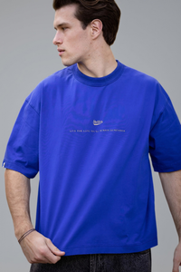 Hotel de' Stellies Box Fit Tee in Washed Cobalt