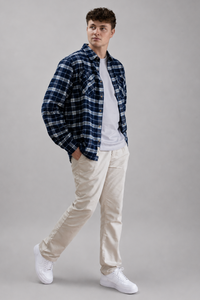 Americana Flannel Shirt in Navy Plaid