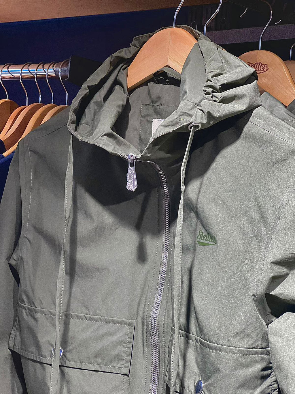 Demi Mid-Crop Zip Hood Jacket - Olive