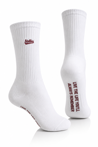 Stellies Socks in Cream and Crimson