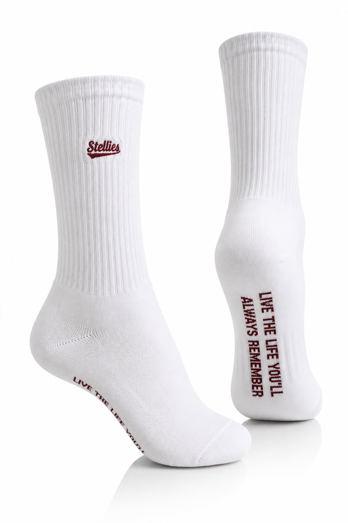Stellies Socks in Cream and Crimson